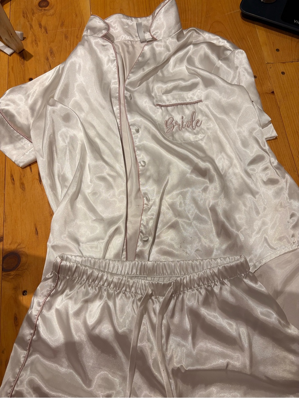 Bride Satin Pajama Set - Blush Pink